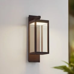 Lucande udendørs LED-væglampe Ferdinand, rust, metal, IP54