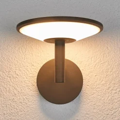 Lucande udendørs LED-væglampe Fenia, antracit, aluminium, IP65