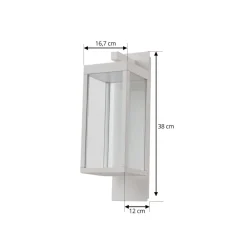 Lucande udendørs LED-væglampe Ferdinand, hvid, metal, 38 cm