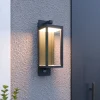 Lucande udendørs LED-væglampe Ferdinand, sensor, grå, 38 cm