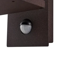Lucande udendørs LED-væglampe Ferdinand, rust, sensor, IP54