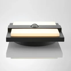 Lucande udendørs LED-væglampe Gylfi, 20 cm, sort, sensor