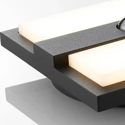 Lucande udendørs LED-væglampe Gylfi, 20 cm, sort, sensor