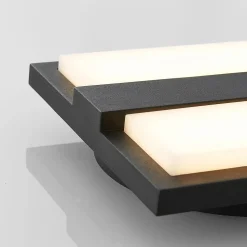 Lucande udendørs LED-væglampe Gylfi, 20 cm, antracit, aluminium