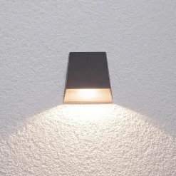 Lucande udendørs LED-væglampe Hanno, antracit, metal, IP54