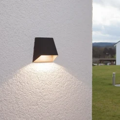 Lucande udendørs LED-væglampe Hanno, antracit, metal, IP54