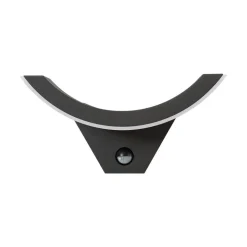 Lucande udendørs LED-væglampe Halv, sensor, antracit, IP54