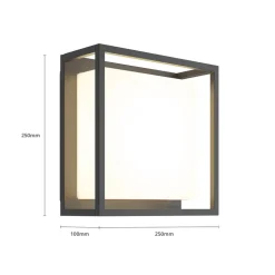 Lucande udendørs LED-væglampe Ilirian, antracit, aluminium, 25 cm