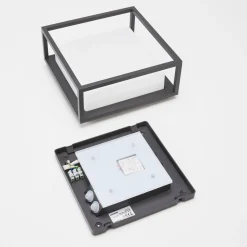 Lucande udendørs LED-væglampe Ilirian, antracit, aluminium, 25 cm