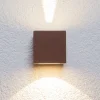 Lucande udendørs LED-væglampe Jarno, rust, metal, 9 cm
