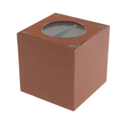 Lucande udendørs LED-væglampe Jarno, rust, metal, 9 cm