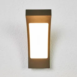 Lucande udendørs LED-væglampe Juvia, 19 cm, antracit, IP54