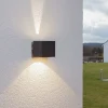 Lucande udendørs LED-væglampe Jarno, antracit, metal, 9 cm