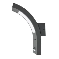 Lucande udendørs LED-væglampe Juvia, sensor, 27 cm, grå, IP54