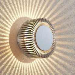 Lucande udendørs LED-væglampe Keany, metal, Ø 16 cm, IP54