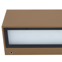 Lucande udendørs LED-væglampe Lengo, 25 cm, brun, down, 3000K