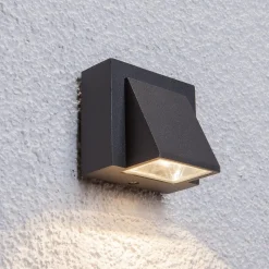 Lucande udendørs LED-væglampe Marik, antracit, metal, IP54