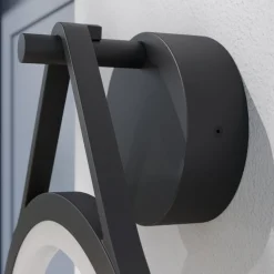 Lucande udendørs LED-væglampe Mirco, 30 cm, sort, IP65