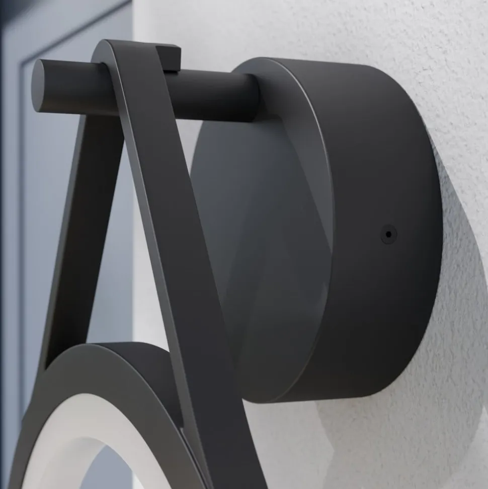Lucande udendørs LED-væglampe Mirco, 30 cm, sort, IP65