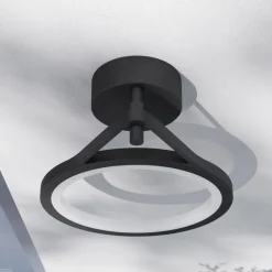 Lucande udendørs LED-væglampe Mirco, 30 cm, sort, IP65
