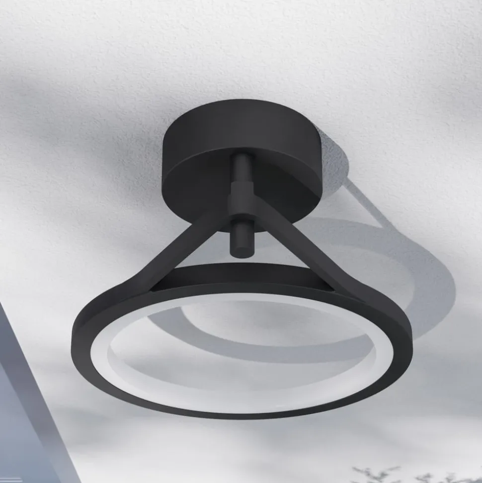 Lucande udendørs LED-væglampe Mirco, 30 cm, sort, IP65