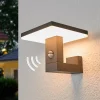 Lucande udendørs LED-væglampe Olesia, 15 cm, sensor, IP54