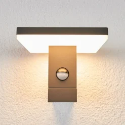 Lucande udendørs LED-væglampe Olesia, 15 cm, sensor, IP54