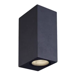 Lucande udendørs LED-væglampe Tavi, højde 15 cm, sort
