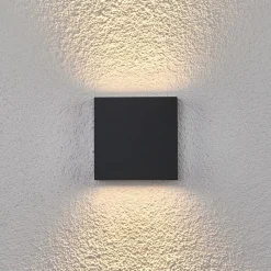 Lucande udendørs LED-væglampe Trixy, antracit, metal, IP54