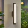 Lucande udendørs LED-væglampe Tuberia, antracit, metal, Ø 7cm