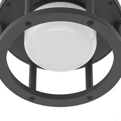 Lucande udendørs loftlampe Berenike, Ø 17 cm, grå, GX53