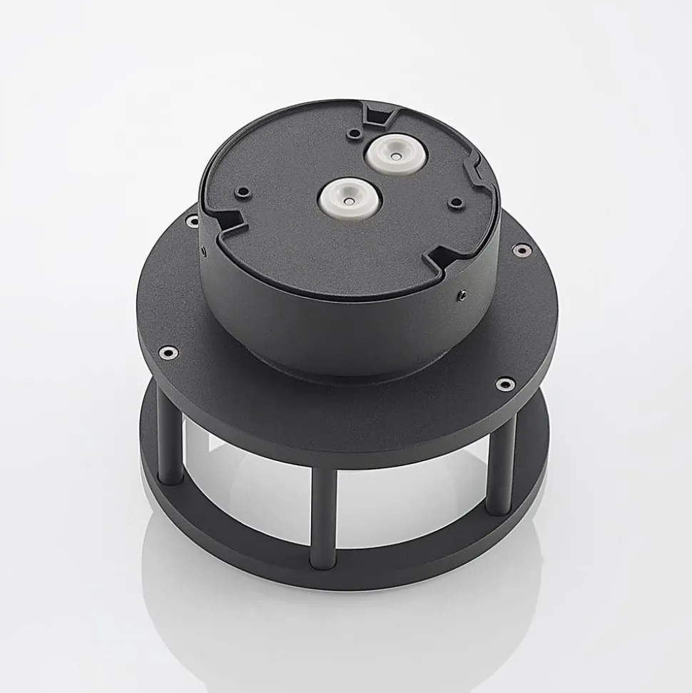 Lucande udendørs loftlampe Berenike, Ø 17 cm, grå, GX53