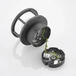 Lucande udendørs loftlampe Berenike, Ø 17 cm, grå, GX53