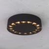Lucande udendørs loftlampe Kelissa, rund, sort