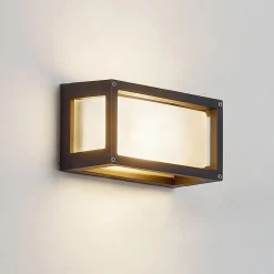 Lucande udendørs væglampe Aurelien, grå, metal, 12,5 cm, IP54