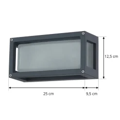 Lucande udendørs væglampe Aurelien, grå, metal, 12,5 cm, IP54