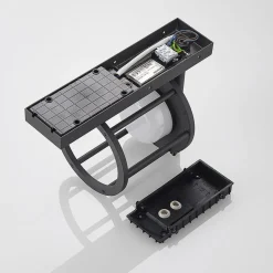 Lucande udendørs væglampe Berenike, sensor, antracit, metal