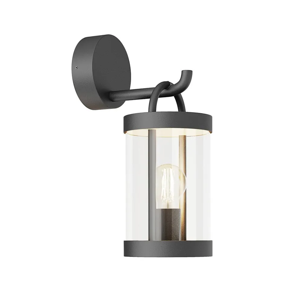Lucande udendørs væglampe Cassian, 30 cm, antracit, IP54