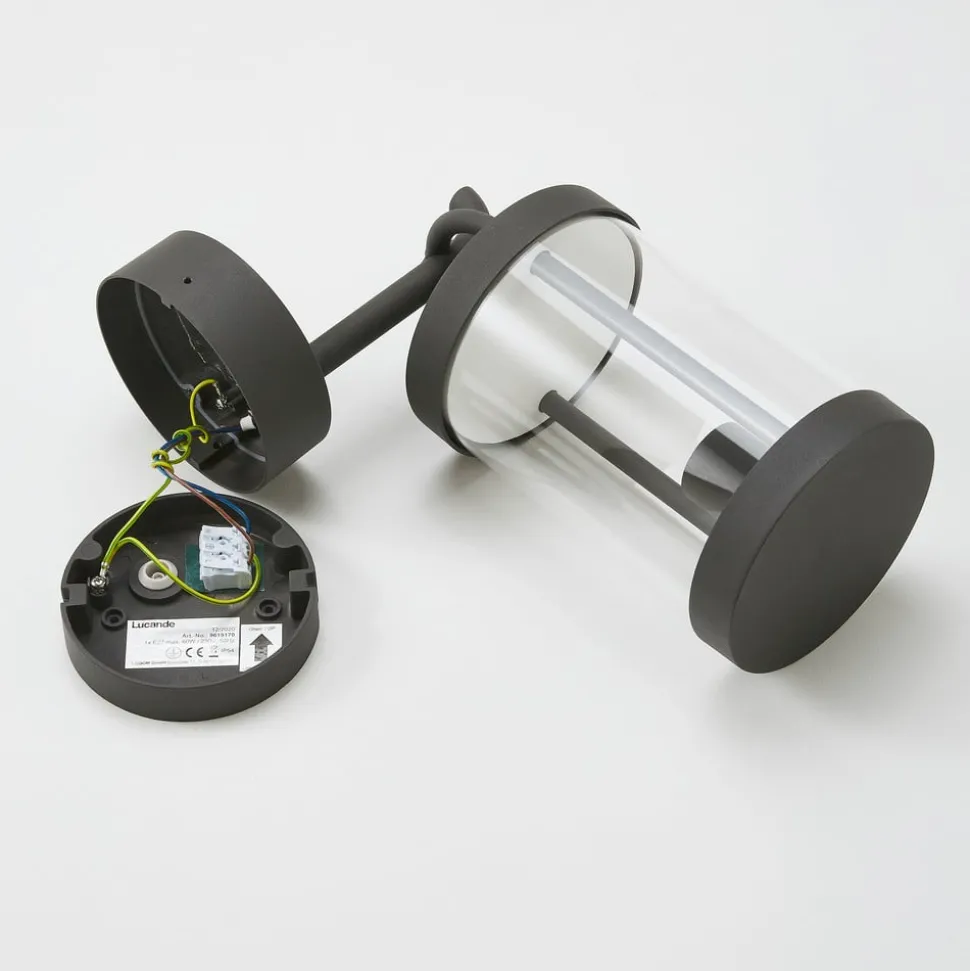 Lucande udendørs væglampe Cassian, 30 cm, antracit, IP54