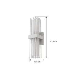 Lucande udendørs væglampe Chandan, 42 cm, hvid, metal, IP54