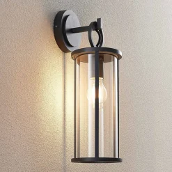 Lucande udendørs væglampe Emmeline, klar, aluminium, højde 45 cm