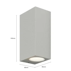 Lucande udendørs væglampe Tavi, 15 cm, sølv, Bridgelux LED