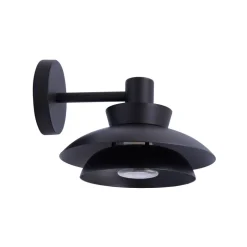 Lucande udendørs væglampe Thais, sort, metal, Ø 25 cm