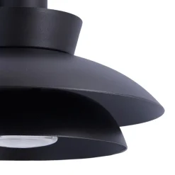 Lucande udendørs væglampe Thais, sort, metal, Ø 25 cm