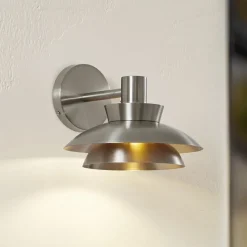 Lucande udendørs væglampe Thais, stål, Ø 25 cm