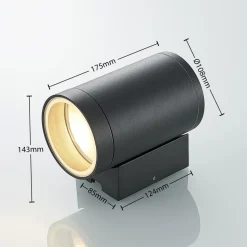 Lucande udendørs væglampe Thomke, 1 lyskilde, antracit aluminium