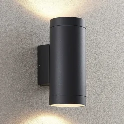 Lucande udendørs væglampe Thomke, 2 lyskilder, antracit, aluminium