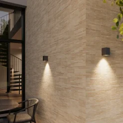 Lucande udendørs væglampe Xava, downlight, antracit, GU10