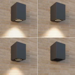 Lucande udendørs væglampe Xava, downlight, antracit, GU10
