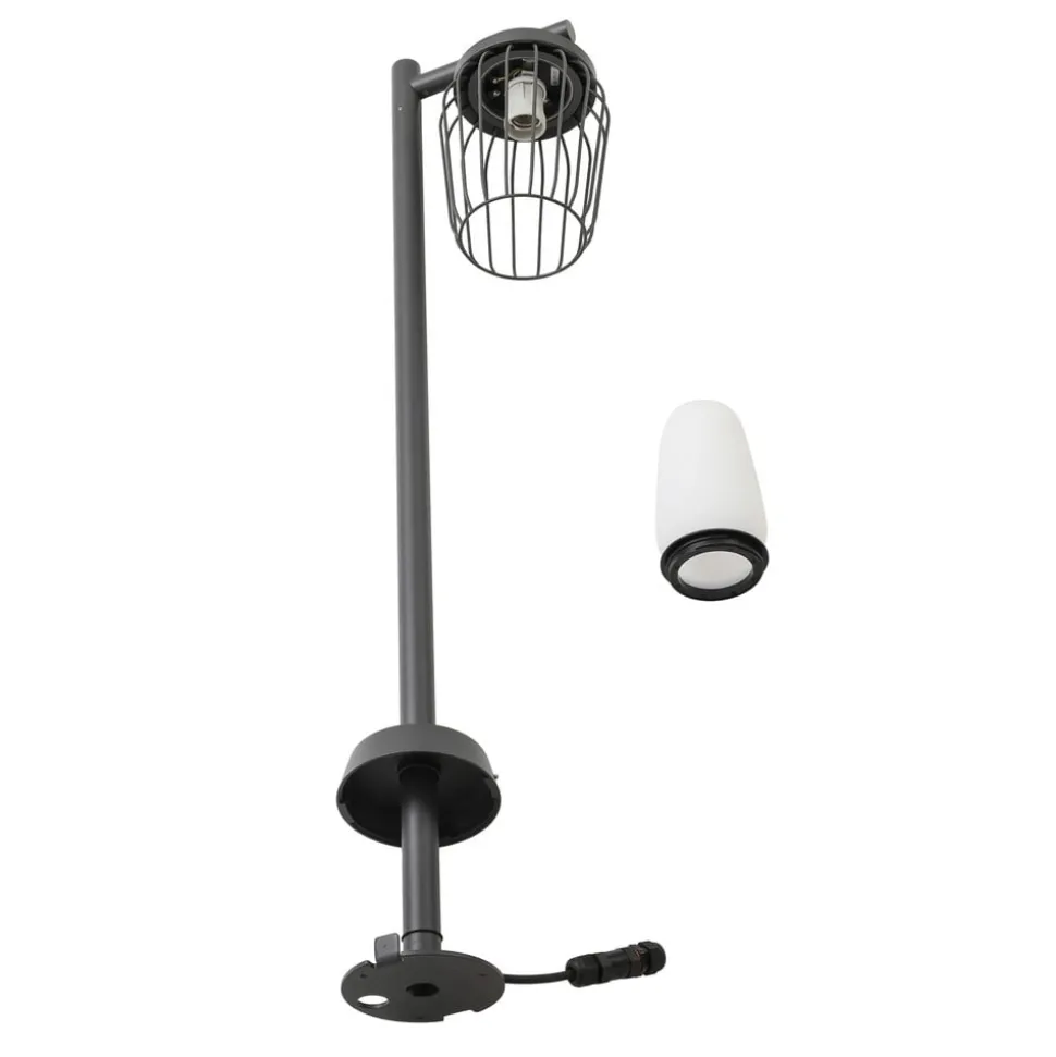 Lucande vejlampe Chandan, 100 cm, sort, aluminium